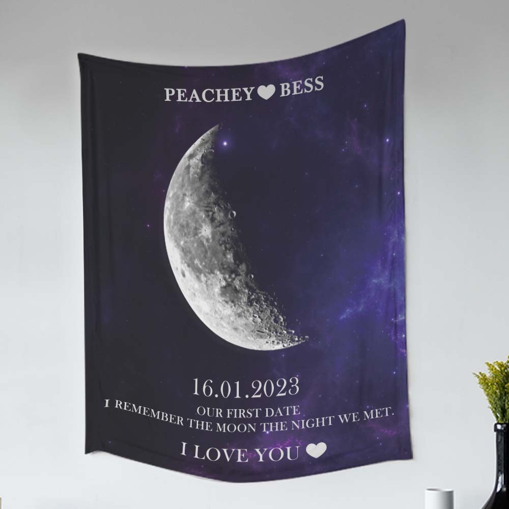 Custom Moon Phase Tapestry Gifts for Her Home Wall Decor - soufeeluk