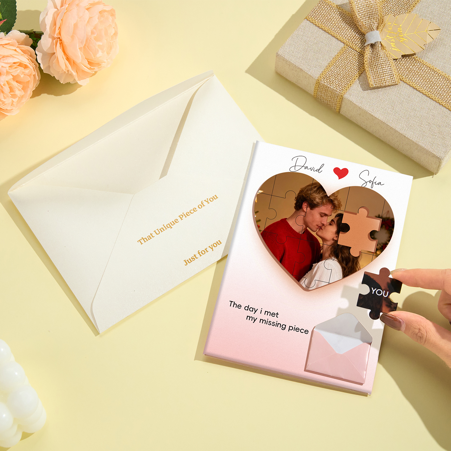 Custom Photo and Name Puzzle Recording Greeting Cards Personalized Calendars Recording Greeting Cards Valentine's Day Gift - soufeeluk