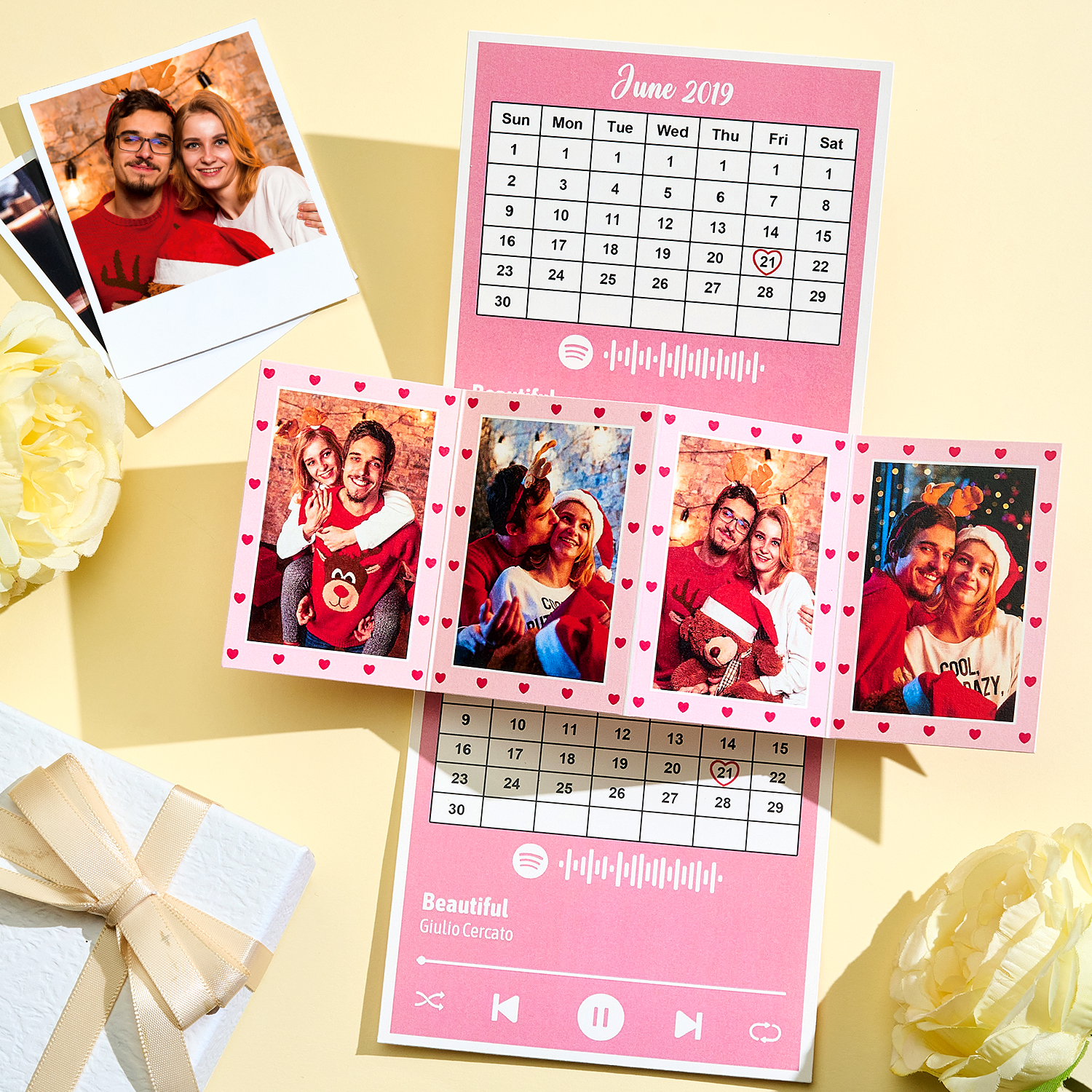 Custom Photo Album Calendar Greeting Cards Spotify Code Greeting Cards - soufeeluk