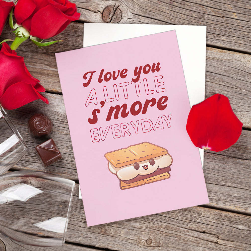 Funny I Love You S'more Cute Pun Valentine's Day Card - soufeeluk