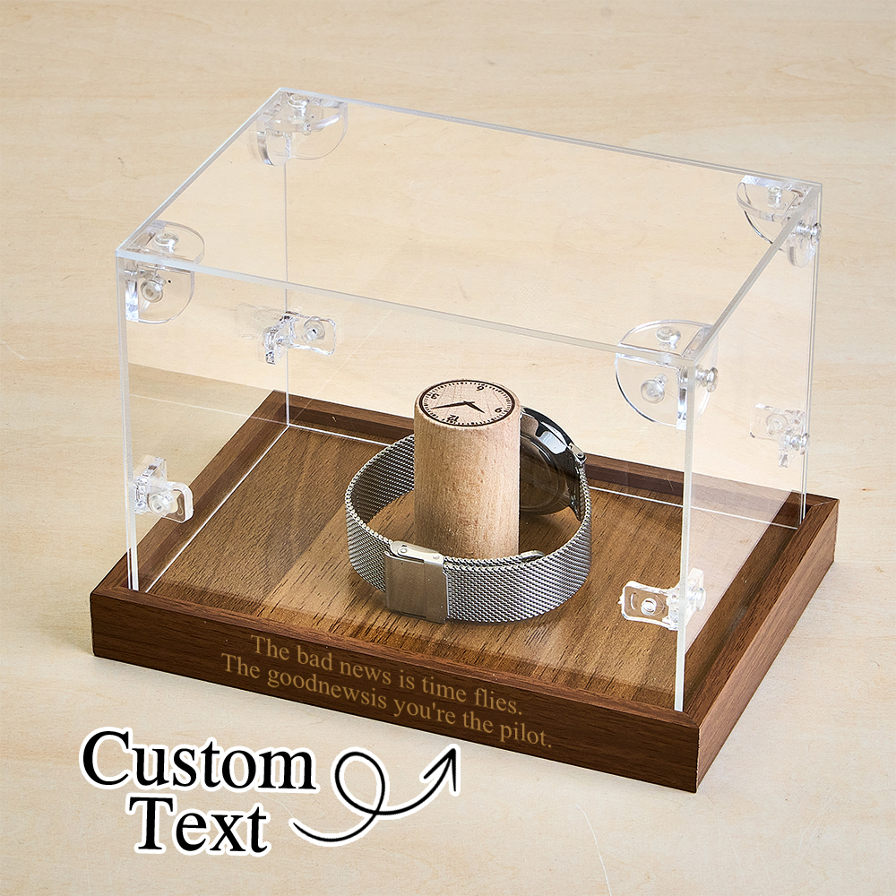 Custom Watch Box Engraved Watch Display Box Watch Holder DIY Assembly Packaging Box Gift For Him Anniversary Gift - soufeeluk