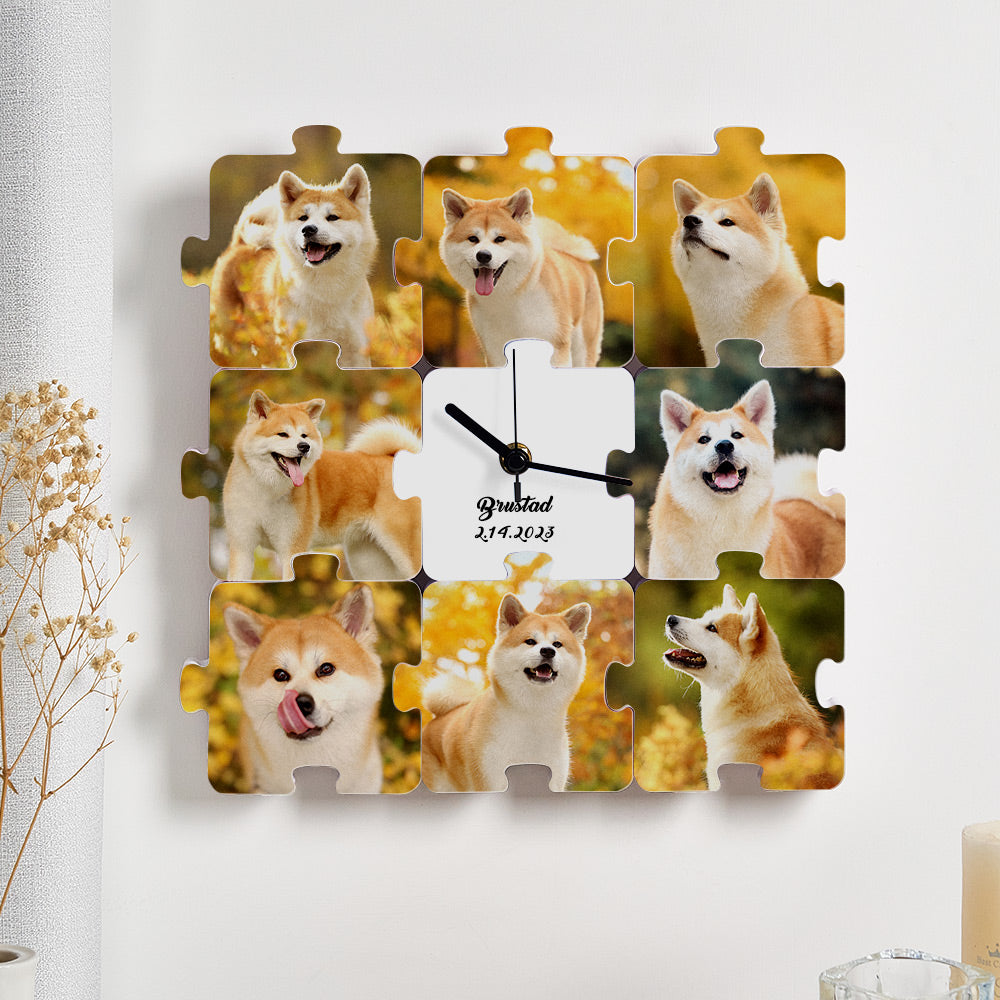 Custom Photo Clock Puzzle Fun Changable Pieces Personalised Name Clock - soufeeluk