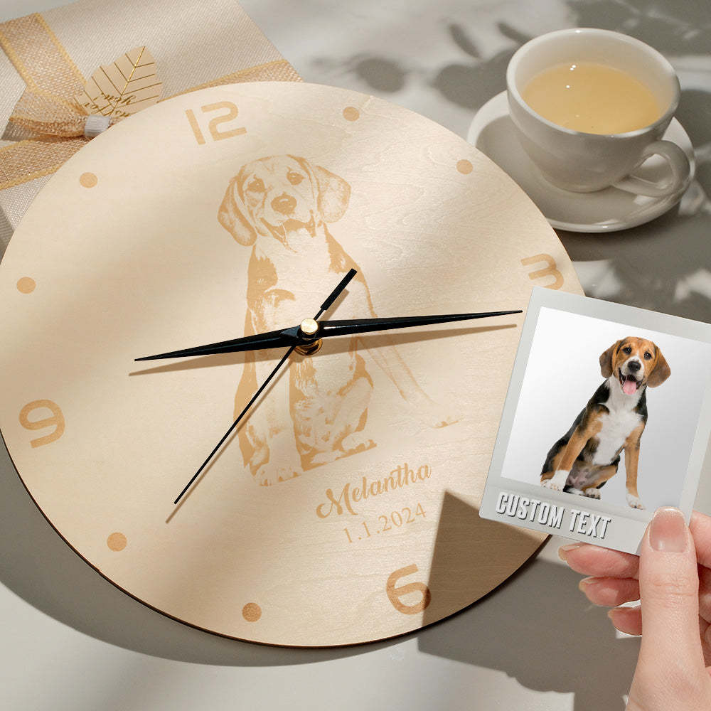 Custom Photo Wooden Clock Love Valentine's Day Gifts - soufeeluk