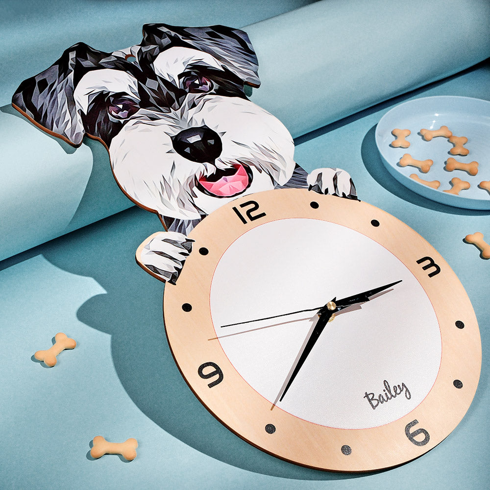 Custom Photo Clock Gifts for Pet Lover Personalised Dog Face Home Decor - soufeeluk