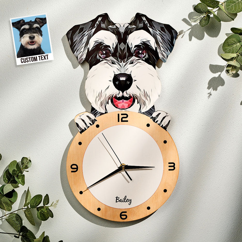Custom Photo Clock Gifts for Pet Lover Personalised Dog Face Home Decor - soufeeluk