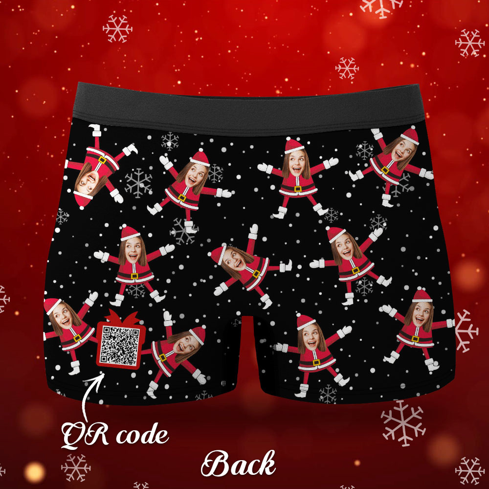 Custom Face Boxers Santa Claus Face Underwear Couple Gifts Christmas Gift AR View - soufeeluk