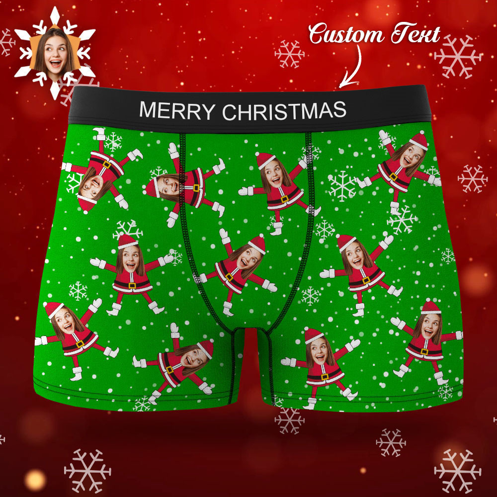 Custom Face Boxers Santa Claus Face Underwear Couple Gifts Christmas Gift AR View - soufeeluk