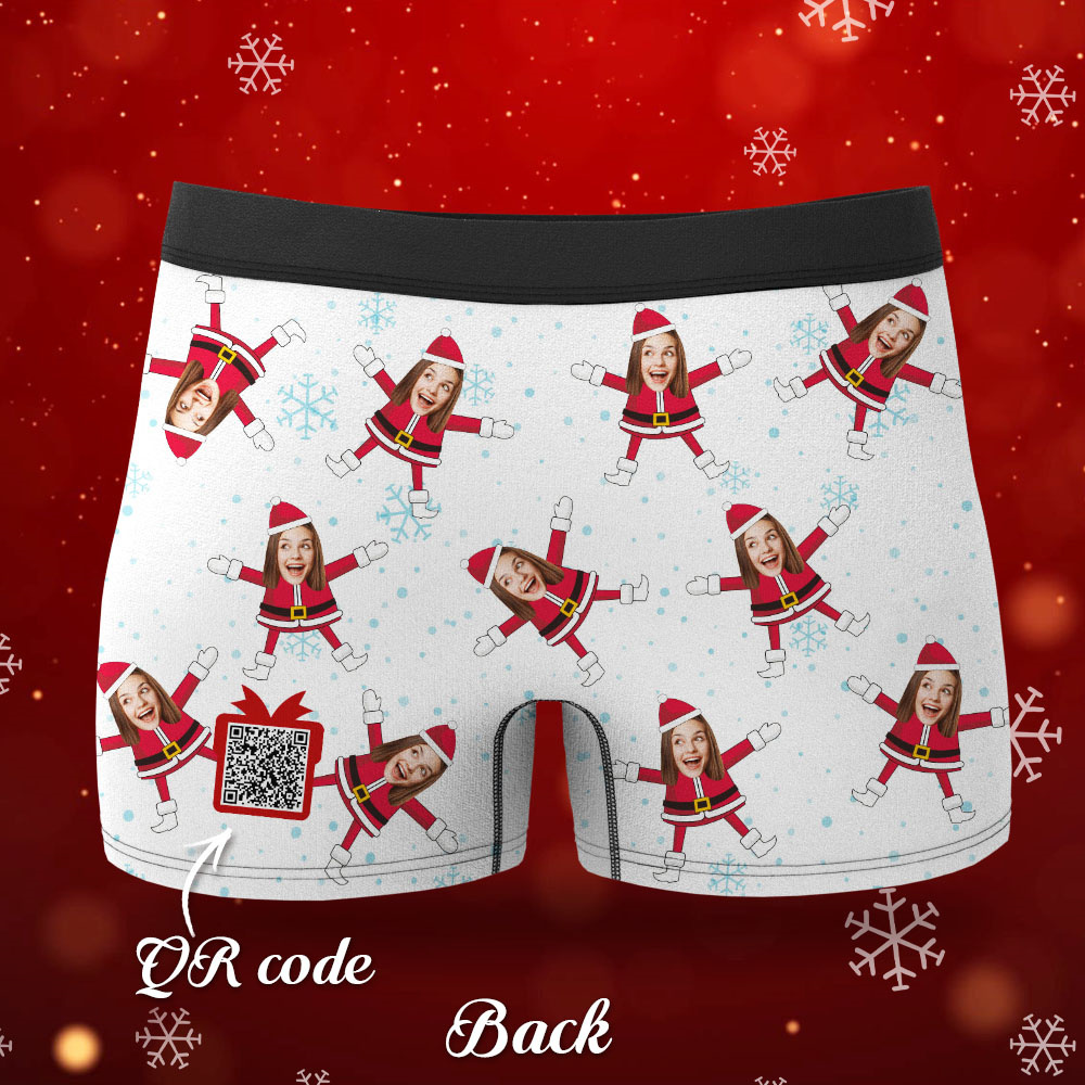 Custom Face Boxers Santa Claus Face Underwear Couple Gifts Christmas Gift AR View - soufeeluk