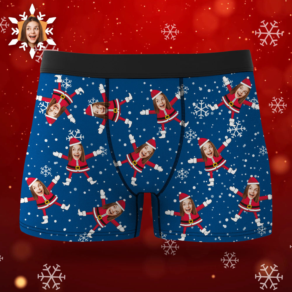 Custom Face Boxers Santa Claus Face Underwear Couple Gifts Christmas Gift AR View - soufeeluk