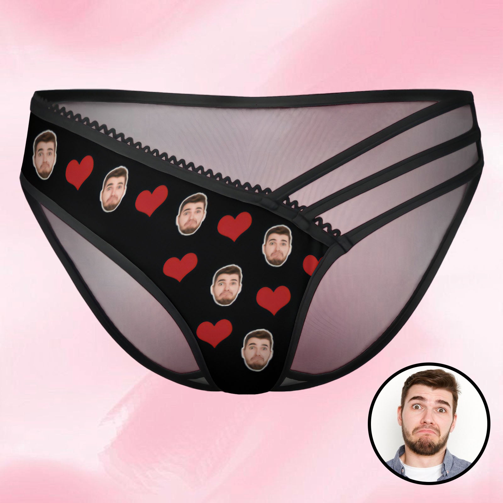 Custom Face Panties Mesh Thin Strap Sexy Panties for Her - soufeeluk