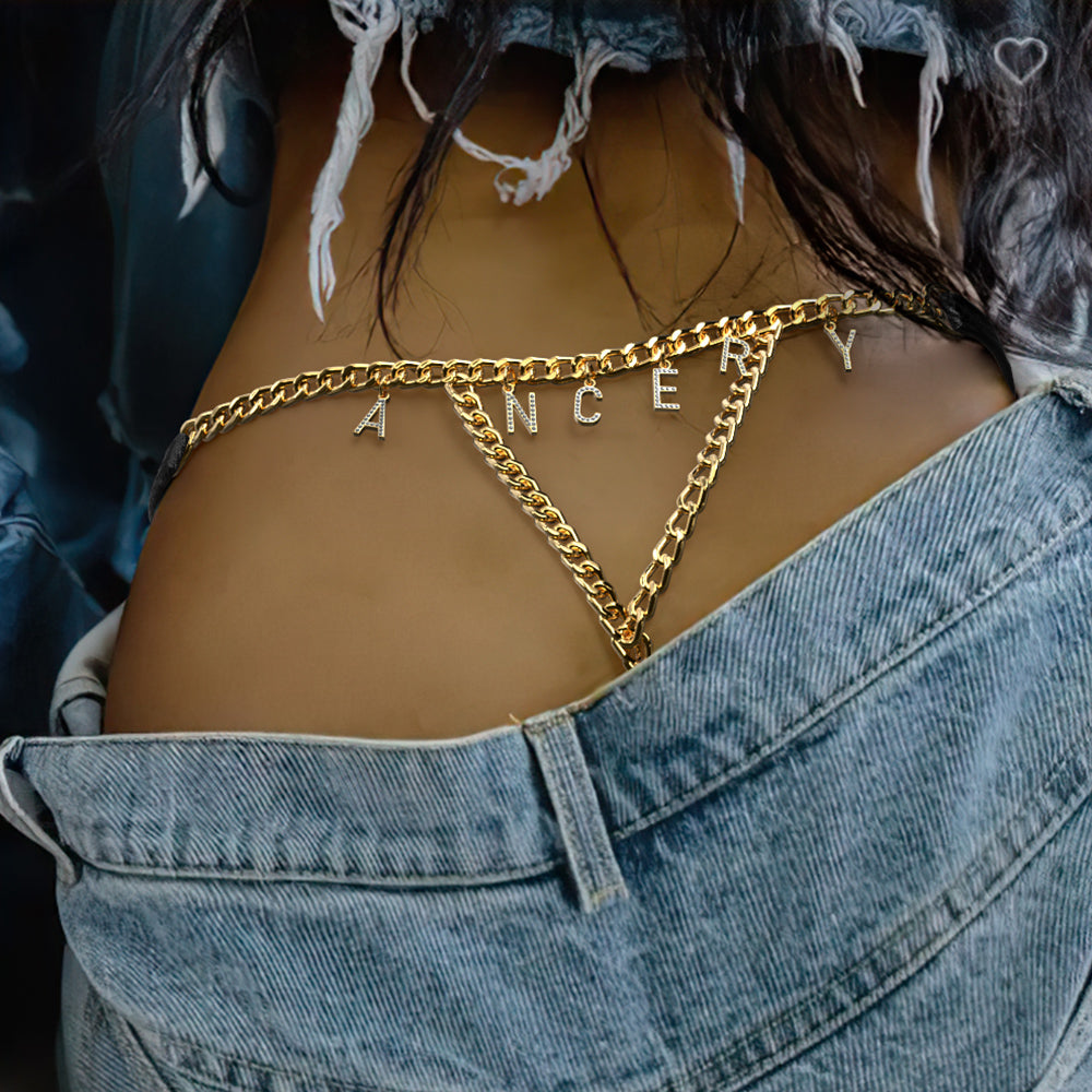 Custom Name Letter Thong Personalized Sexy Waist Chain Thong Gift For Her - soufeeluk