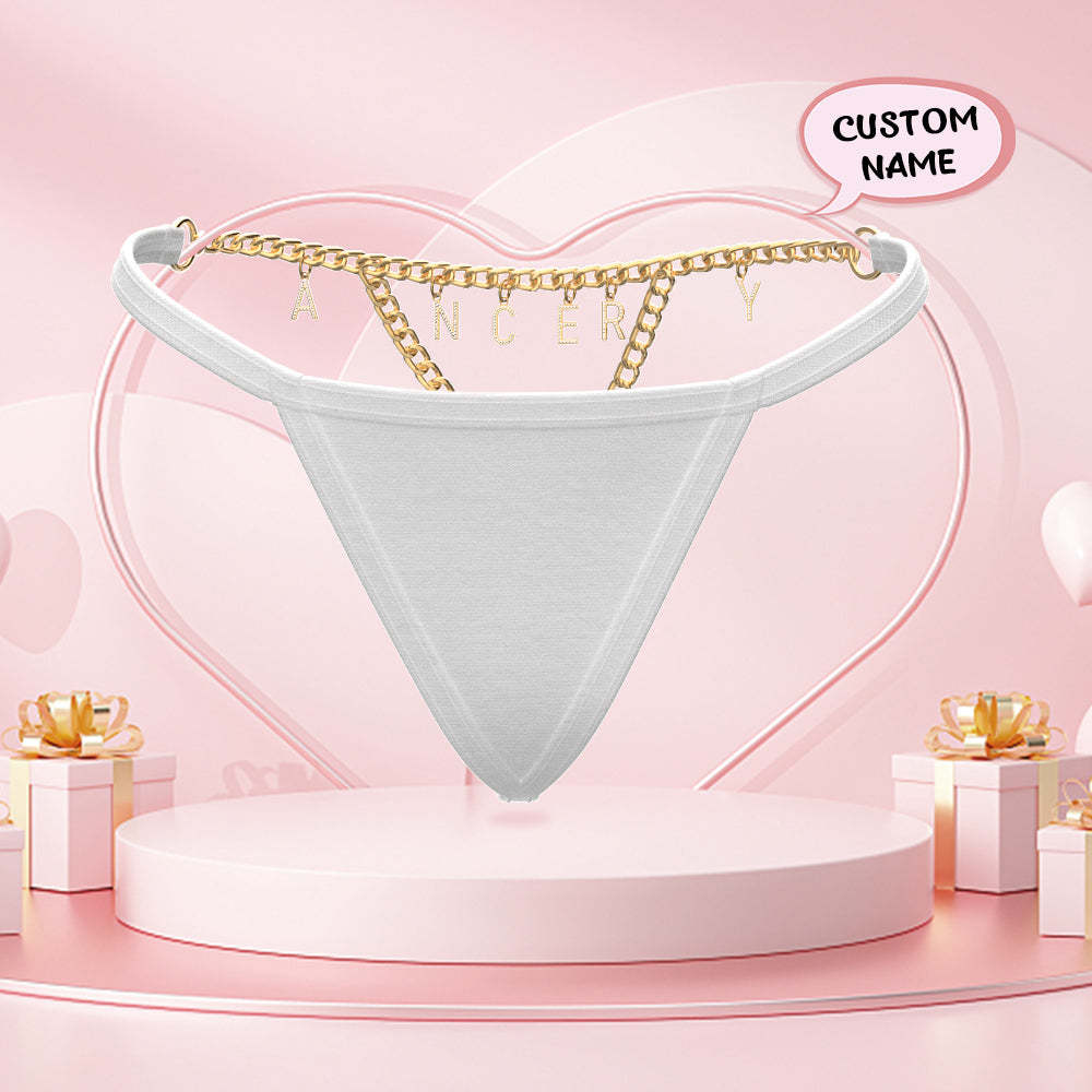 Custom Name Letter Thong Personalized Sexy Waist Chain Thong Gift For Her - soufeeluk