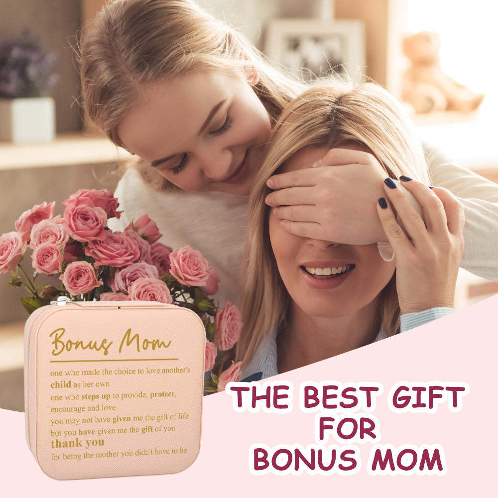 Personalised Jewellery Box Custom Jewellery Organizer Storage Gift for Bonus Mom - soufeeluk