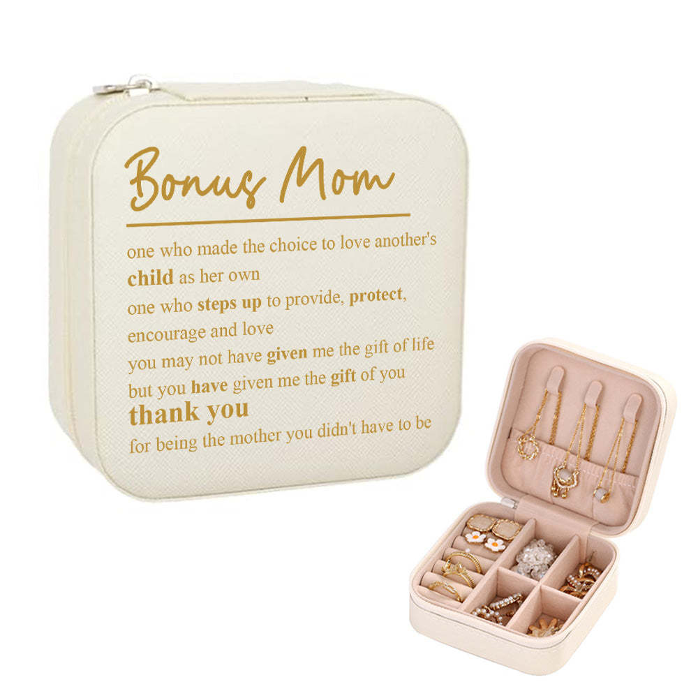 Personalised Jewellery Box Custom Jewellery Organizer Storage Gift for Bonus Mom - soufeeluk
