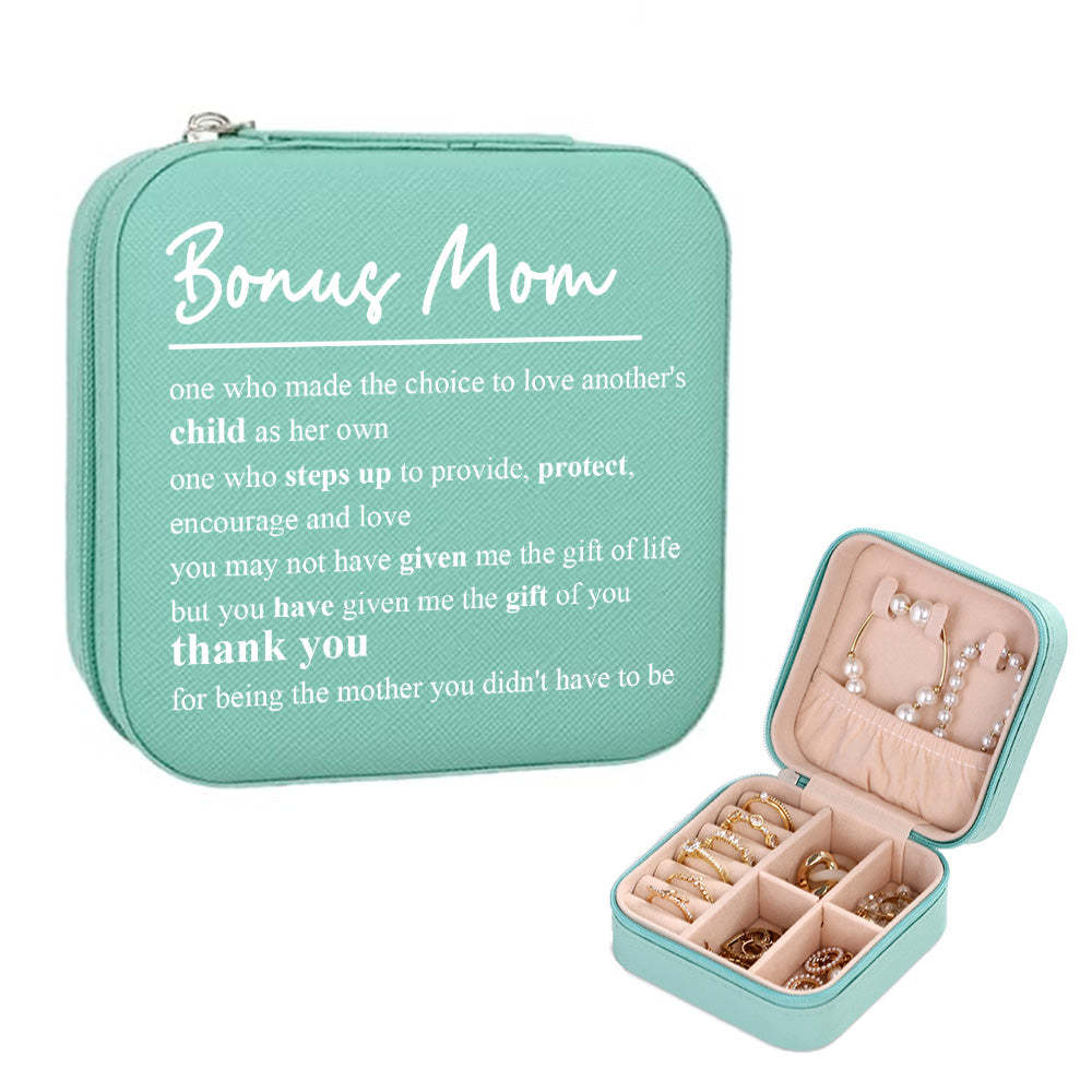 Personalised Jewellery Box Custom Jewellery Organizer Storage Gift for Bonus Mom - soufeeluk