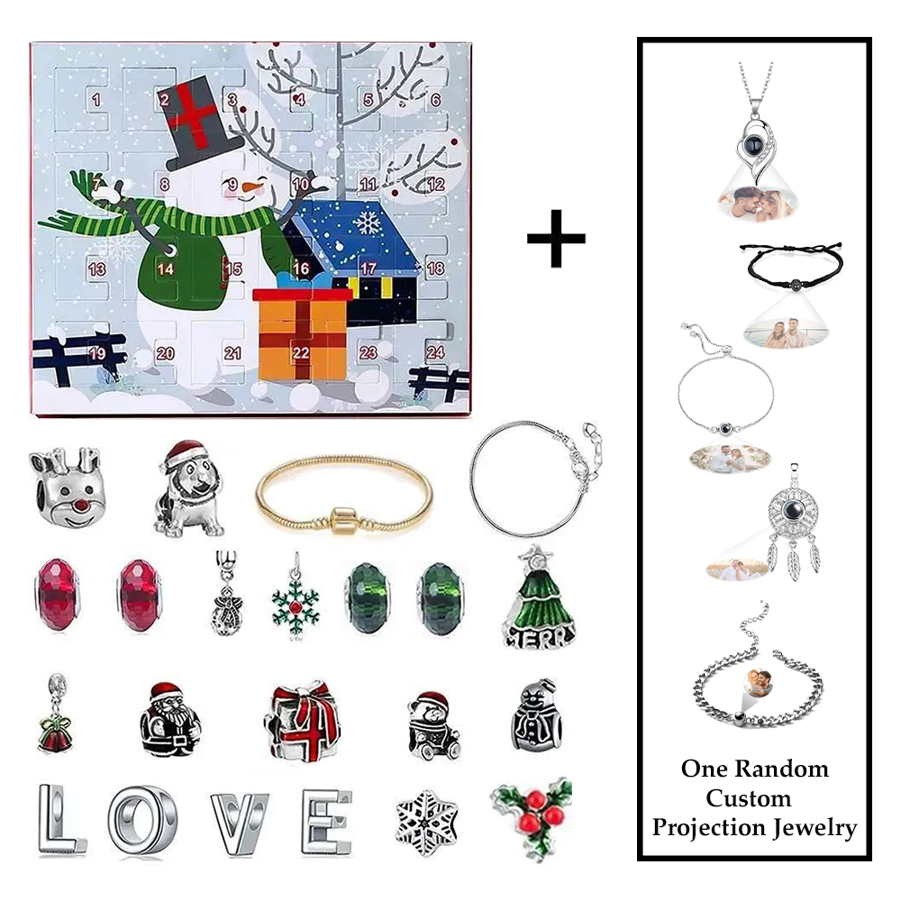 Christmas Projection Jewelry Gift Jewelry Advent Calendar 24 Calendar Countdown Projection Jewelry Gift Box - soufeeluk