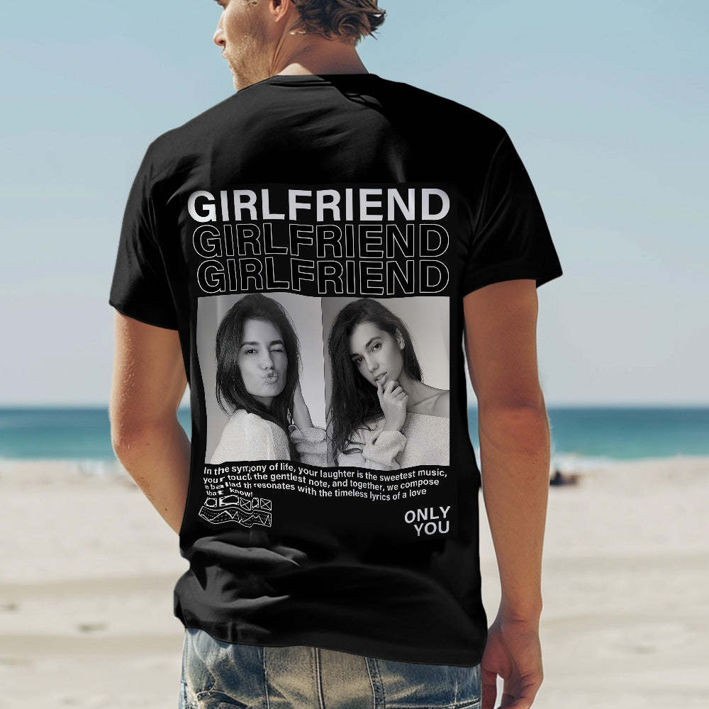 Custom Photo T-shirts Personalised Pictures T-shirt Valentine's Day Gifts for Couples - soufeeluk