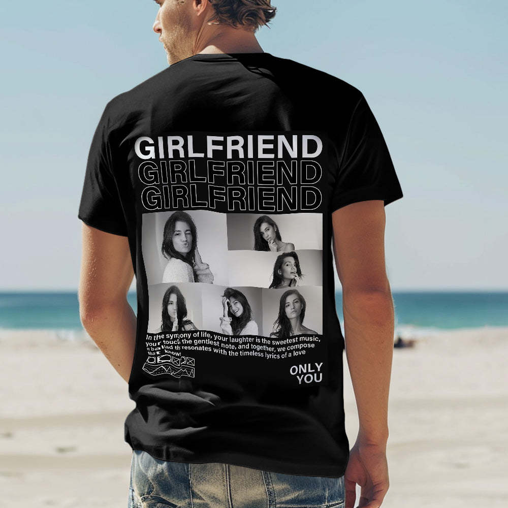 Custom Photo T-shirts Personalised Pictures T-shirt Valentine's Day Gifts for Couples - soufeeluk