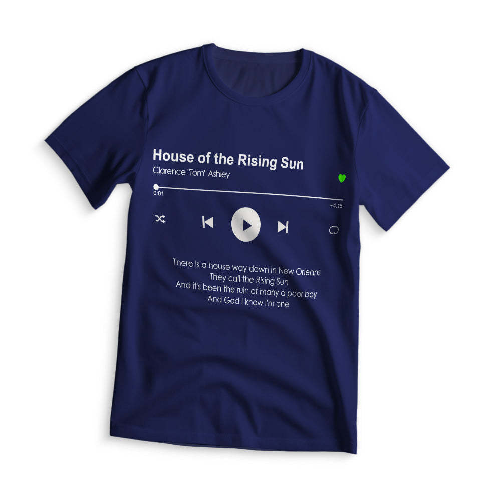 Custom Music T-shirt Personalised Your Favorite Song T-Shirt Music Player - soufeeluk