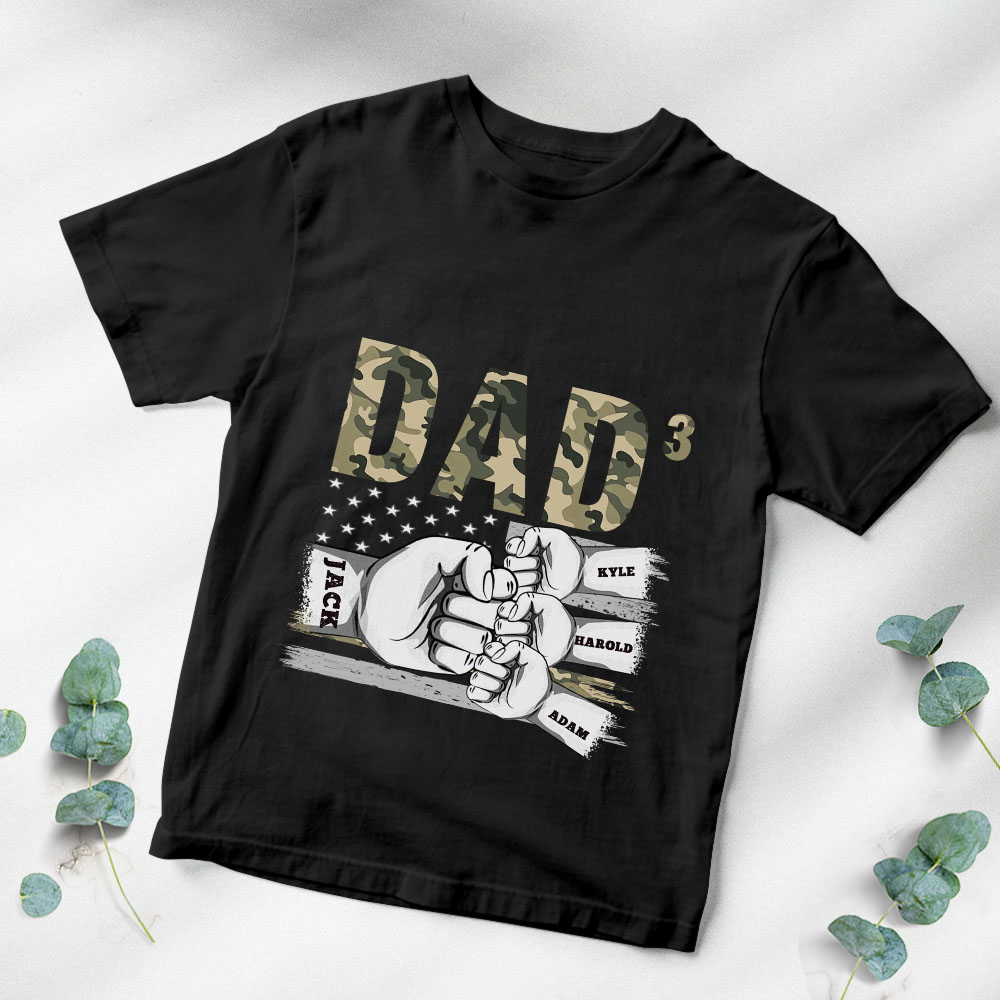 Personalized Men's Shirts Dad Of 3 Name T-shirts Best Gift for Father's Day - soufeeluk