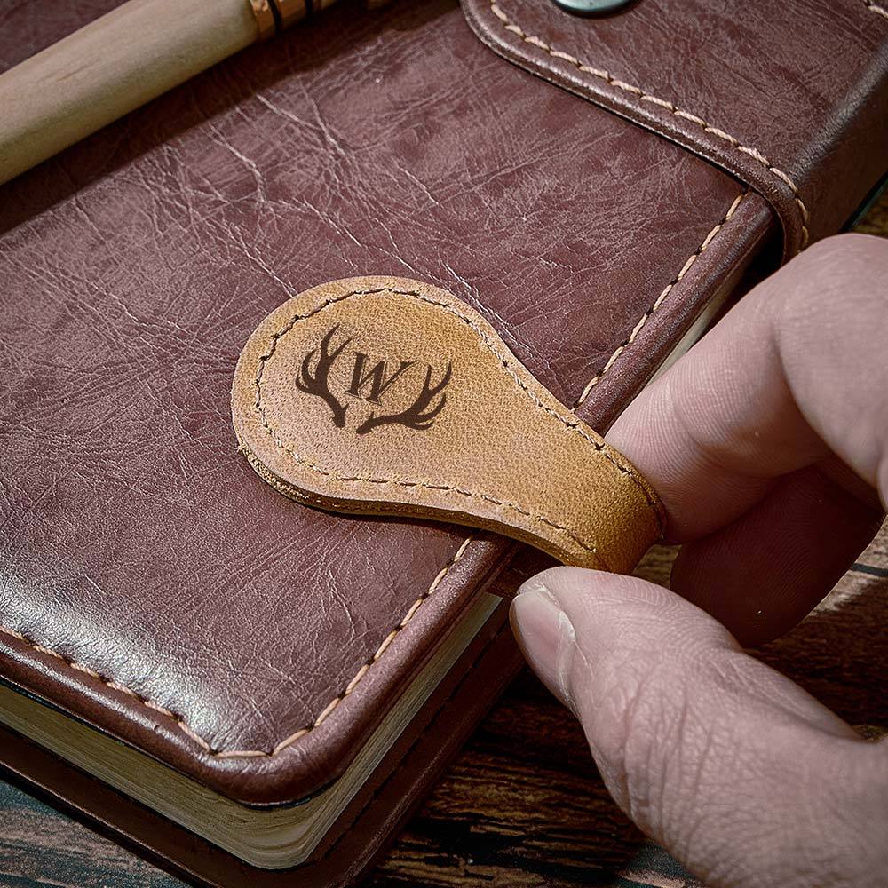 Custom Leather Bookmark Personalized Engraved Magnetic Bookmark Gift for Book Lover - soufeeluk