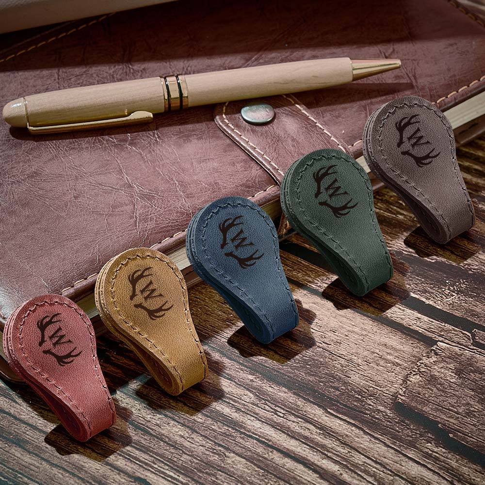 Custom Leather Bookmark Personalized Engraved Magnetic Bookmark Gift for Book Lover - soufeeluk