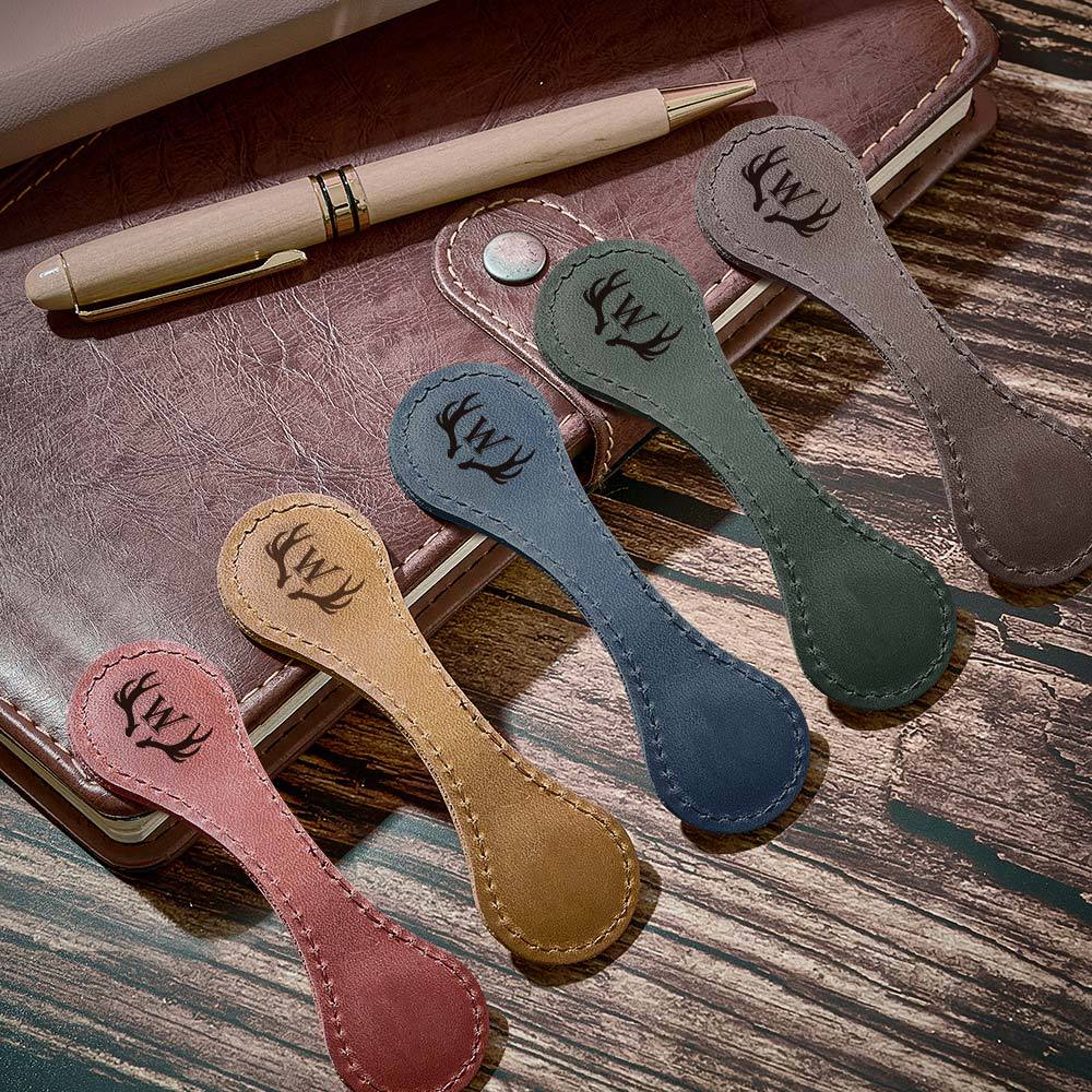 Custom Leather Bookmark Personalized Engraved Magnetic Bookmark Gift for Book Lover - soufeeluk