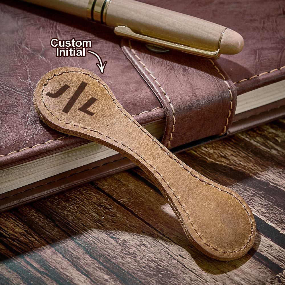 Personalized Leather Bookmark Magnetic Bookmark Reader Gift for Her or Him - soufeeluk