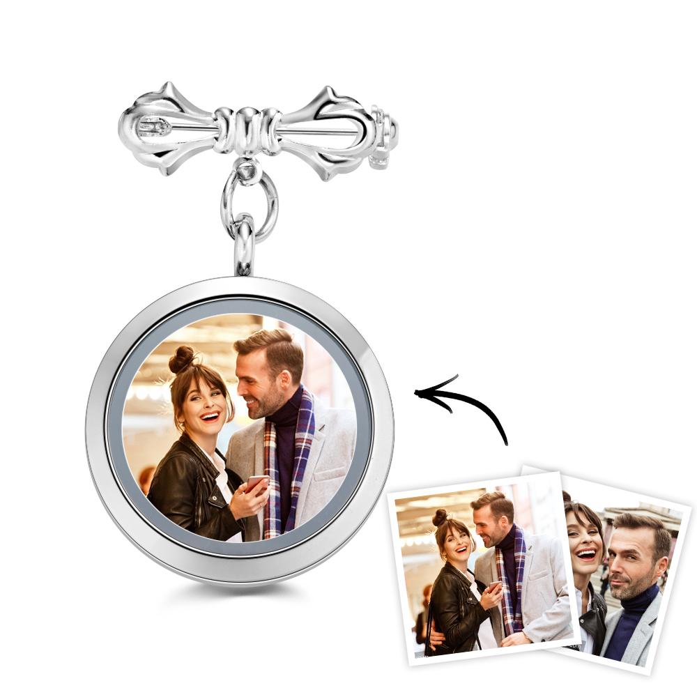 Personalised Photo Brooch Memorial Lapel Pin For Men - soufeeluk