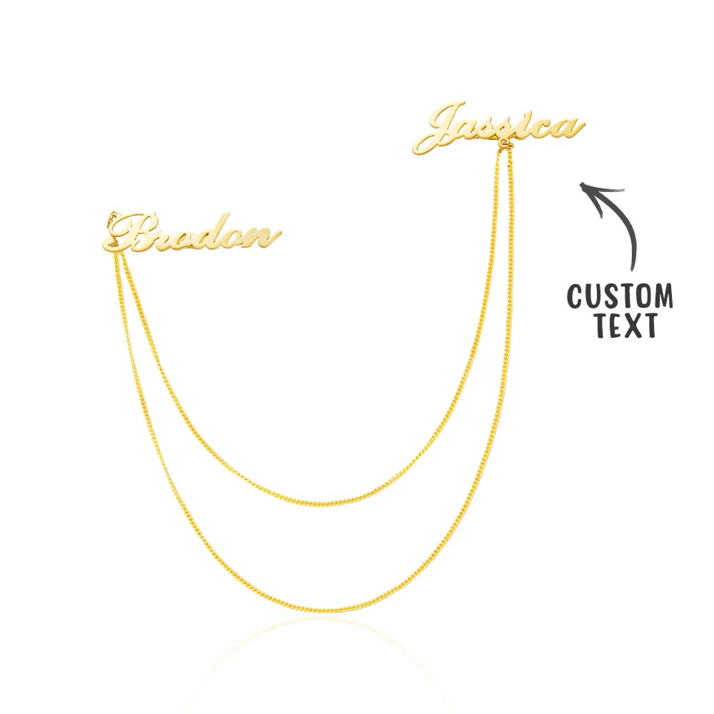 Custom Name Brooch Personalised Vintage Lapel Pin Gifts For Couples - soufeeluk