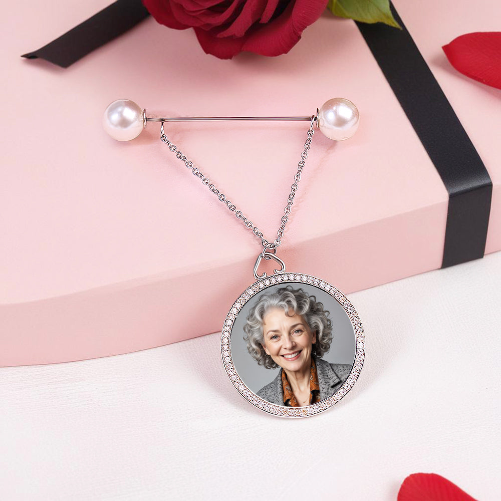 Personalised Pearls Bouquet Charm Brooch Pin Anniversary Wedding Gift for Bride - soufeeluk