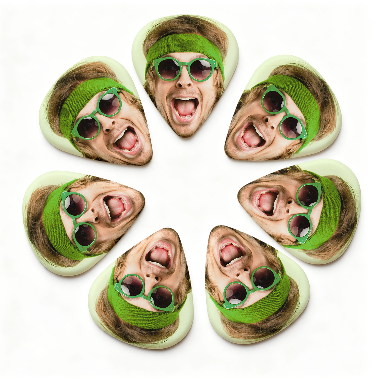 Custom Funny Face Guitar Pick Set 12PCS, Personalized Photo Pick, Gag Gift for Guitar Lovers, Unique Musician Gift - soufeeluk