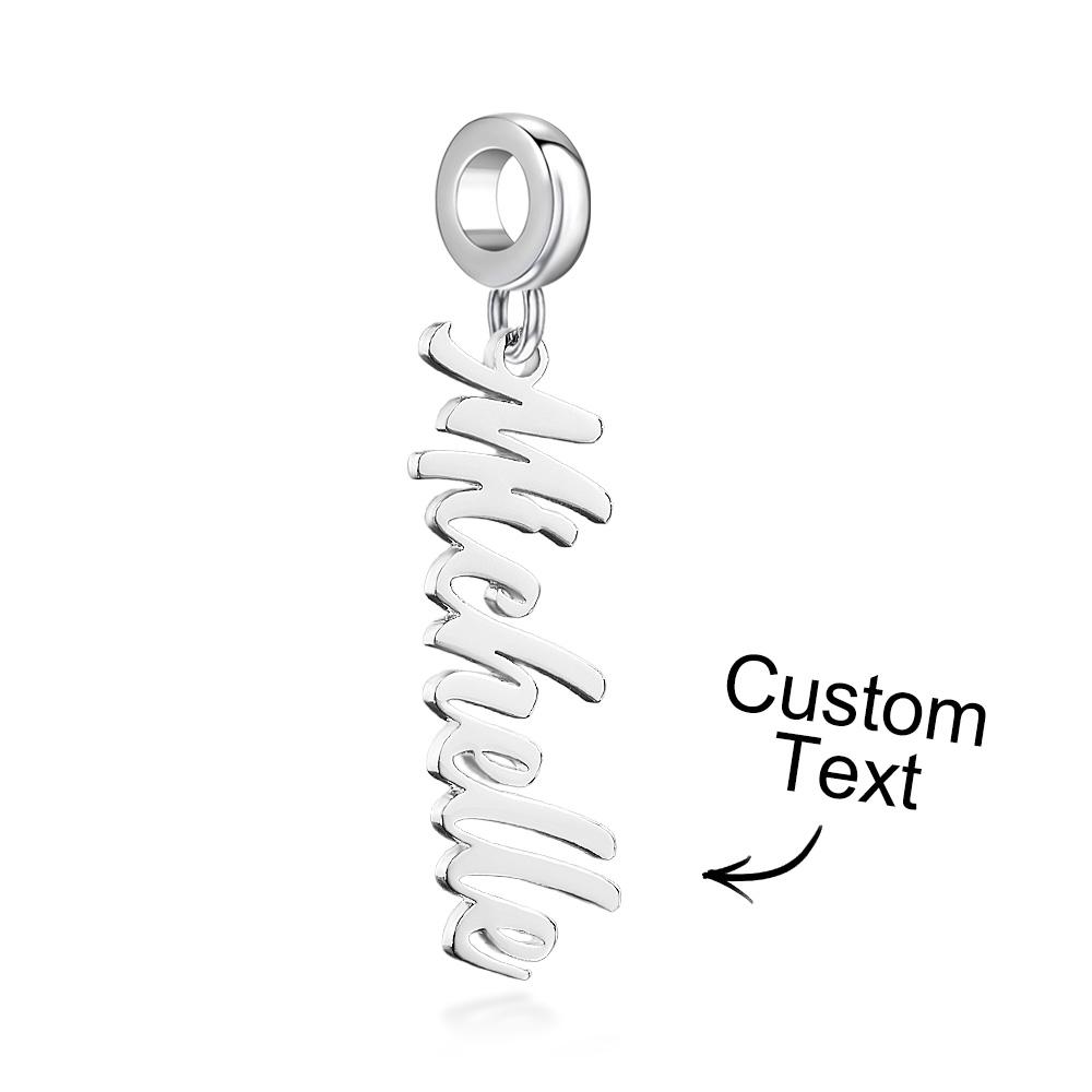 Custom Name Charm Persoanlised Name Bead Nameplate Charm Bead Gift for Women Pendant Gifts - soufeeluk