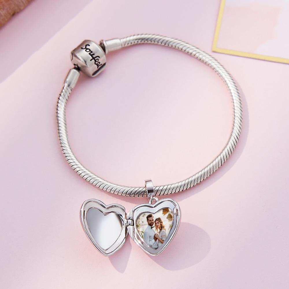 Personalised Photo Charm Custom Locket Charm Memorial Jewellery Gift for Women Mom Girls - soufeeluk