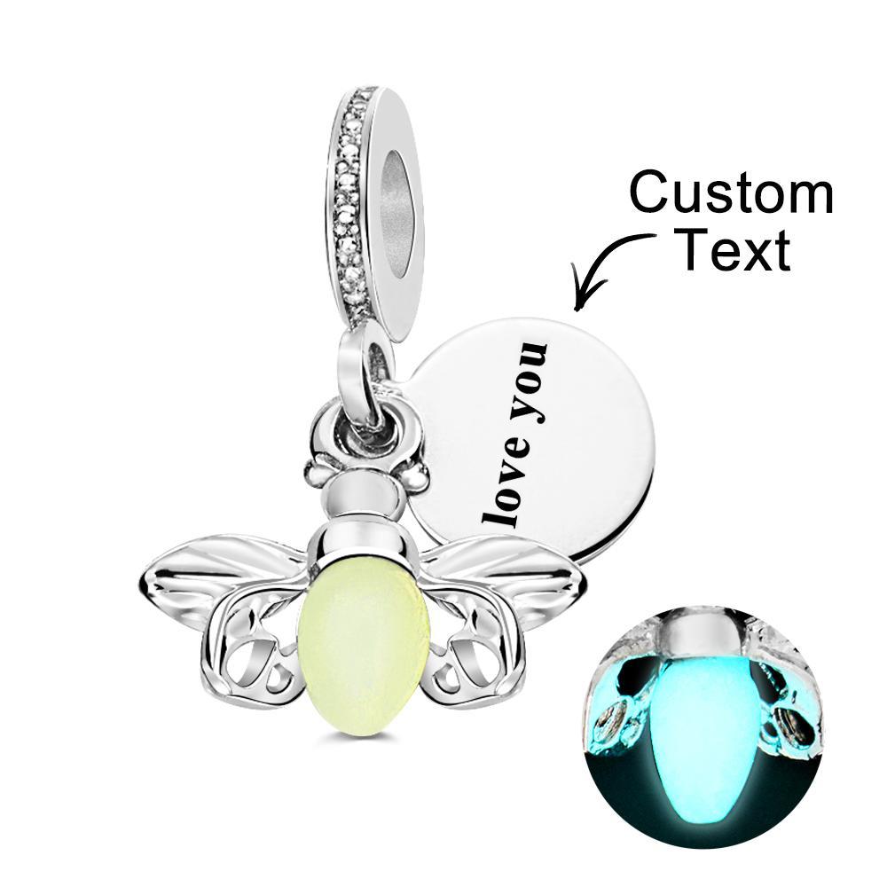 Custom Text Glow-in-the-dark Firefly Dangle Charm Christmas Gift - soufeeluk