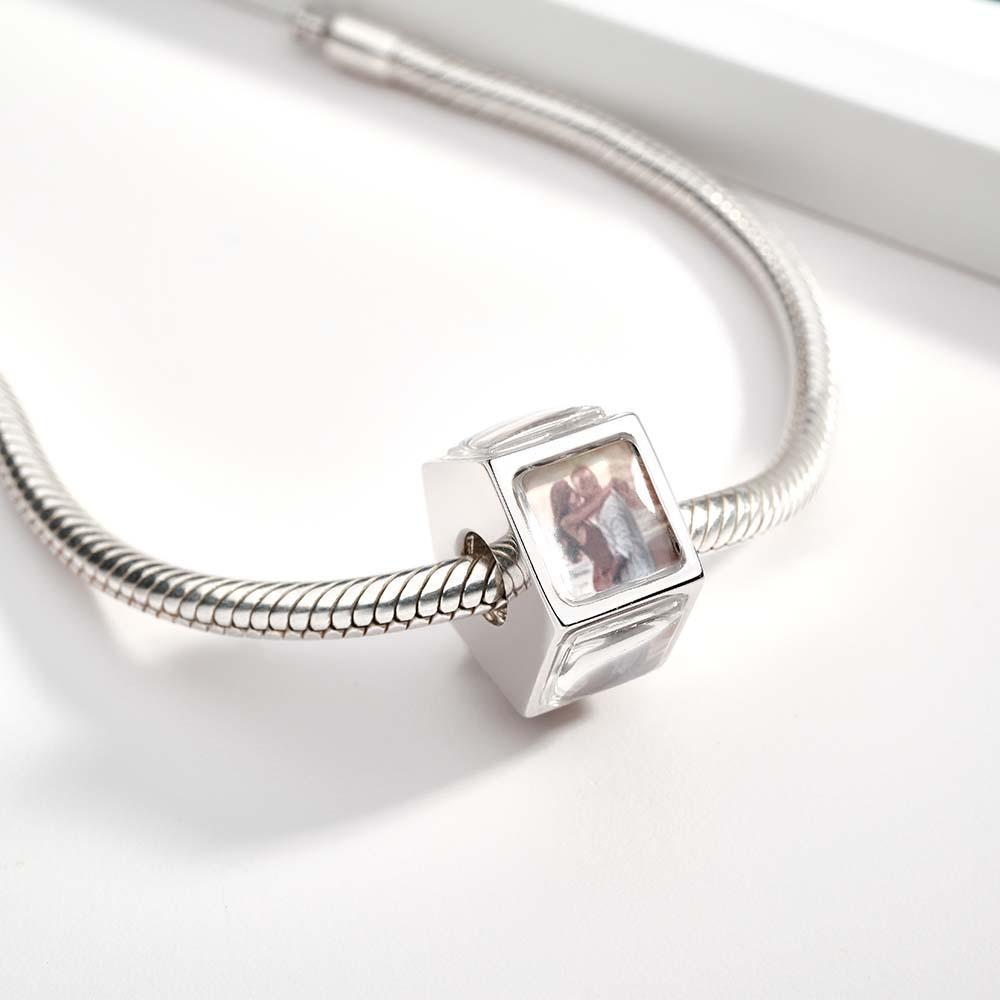 Personalised 5 Side Photo Charm Bead Custom Photo Charm Customized Picture Charm for Women - soufeeluk