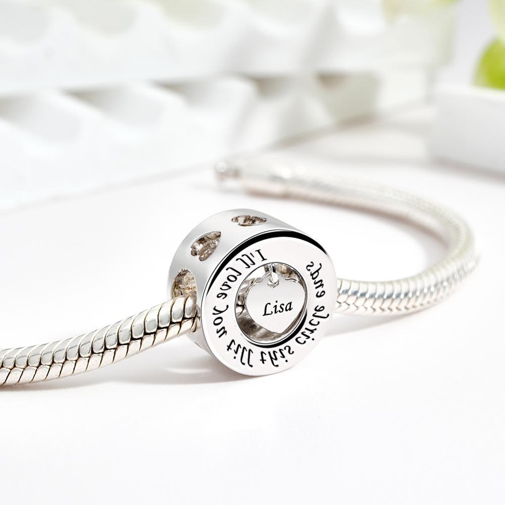 Custom Engraved Charm I Will Love You Till this Circle Ends Romantic Gifts - soufeeluk