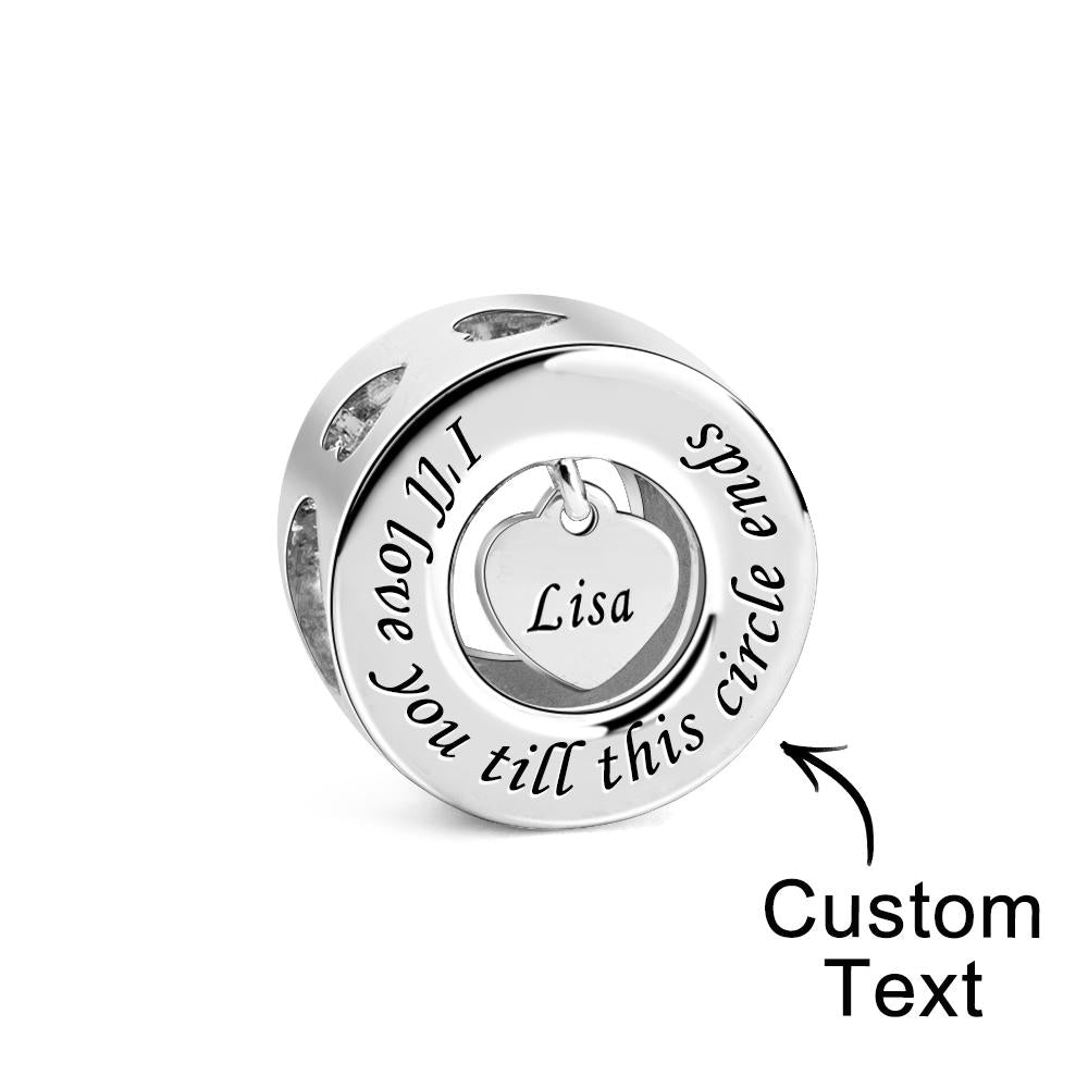 Custom Engraved Charm I Will Love You Till this Circle Ends Romantic Gifts - soufeeluk