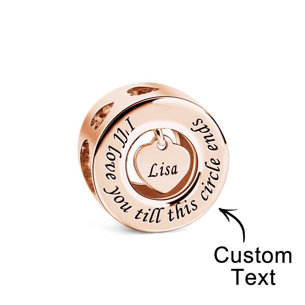 Custom Engraved Charm I Will Love You Till this Circle Ends Romantic Gifts - soufeeluk