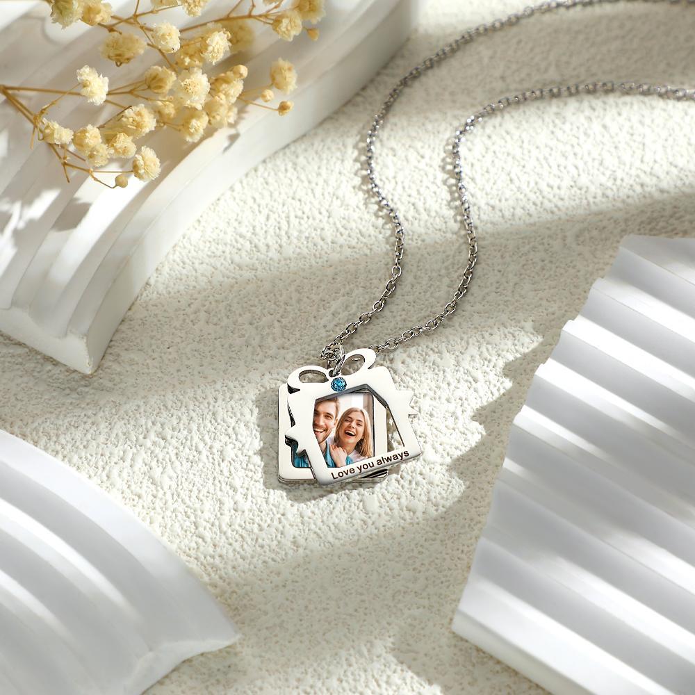 Custom Date Necklace With Picture Inside Cool Jewelry for Christmas Gift - soufeeluk