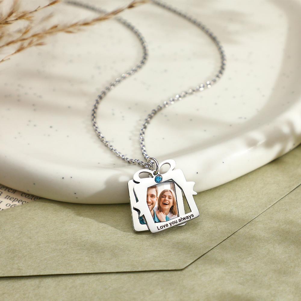 Custom Date Necklace With Picture Inside Cool Jewelry for Christmas Gift - soufeeluk