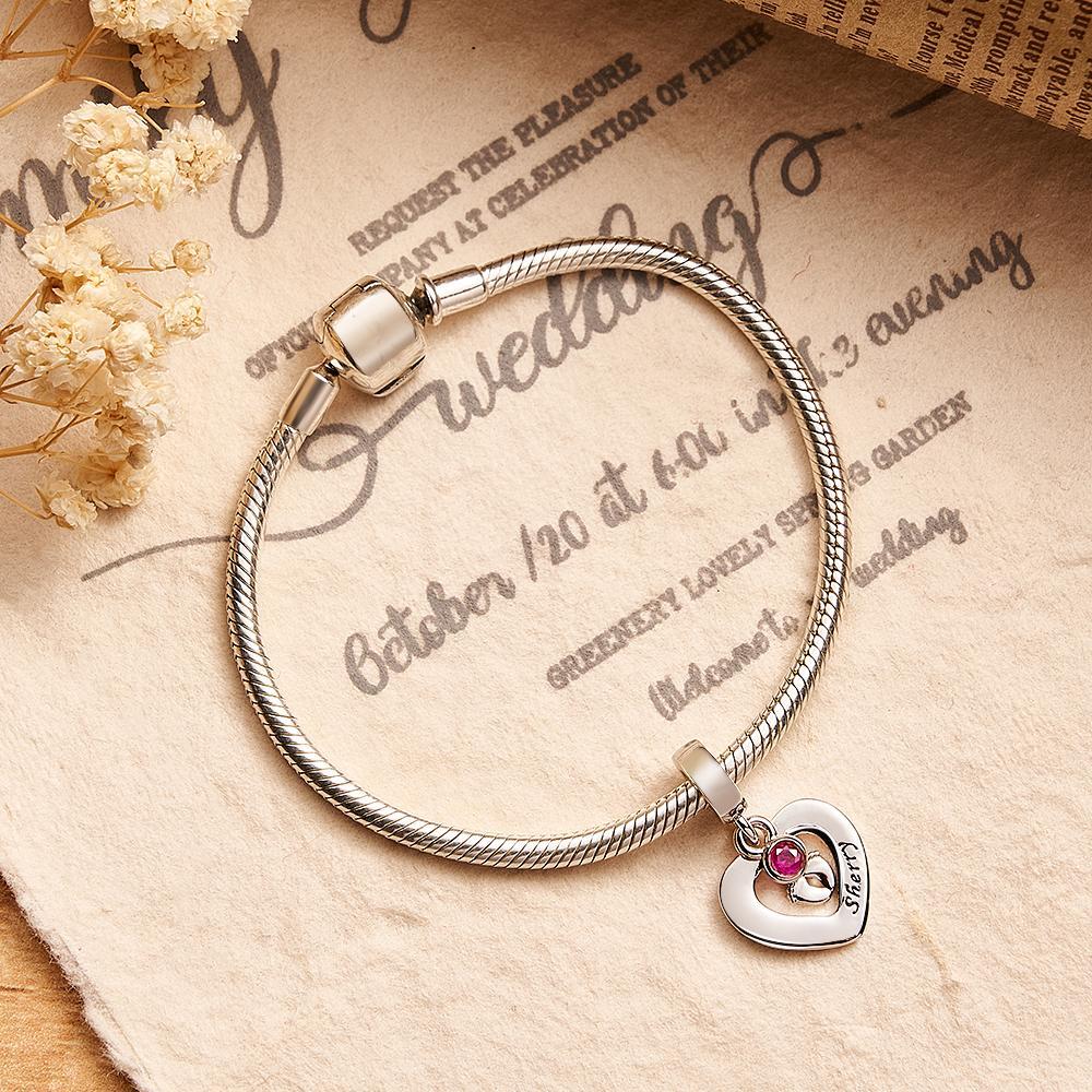 Custom Engraved Charm Footprint Heart Couple Gift - soufeeluk