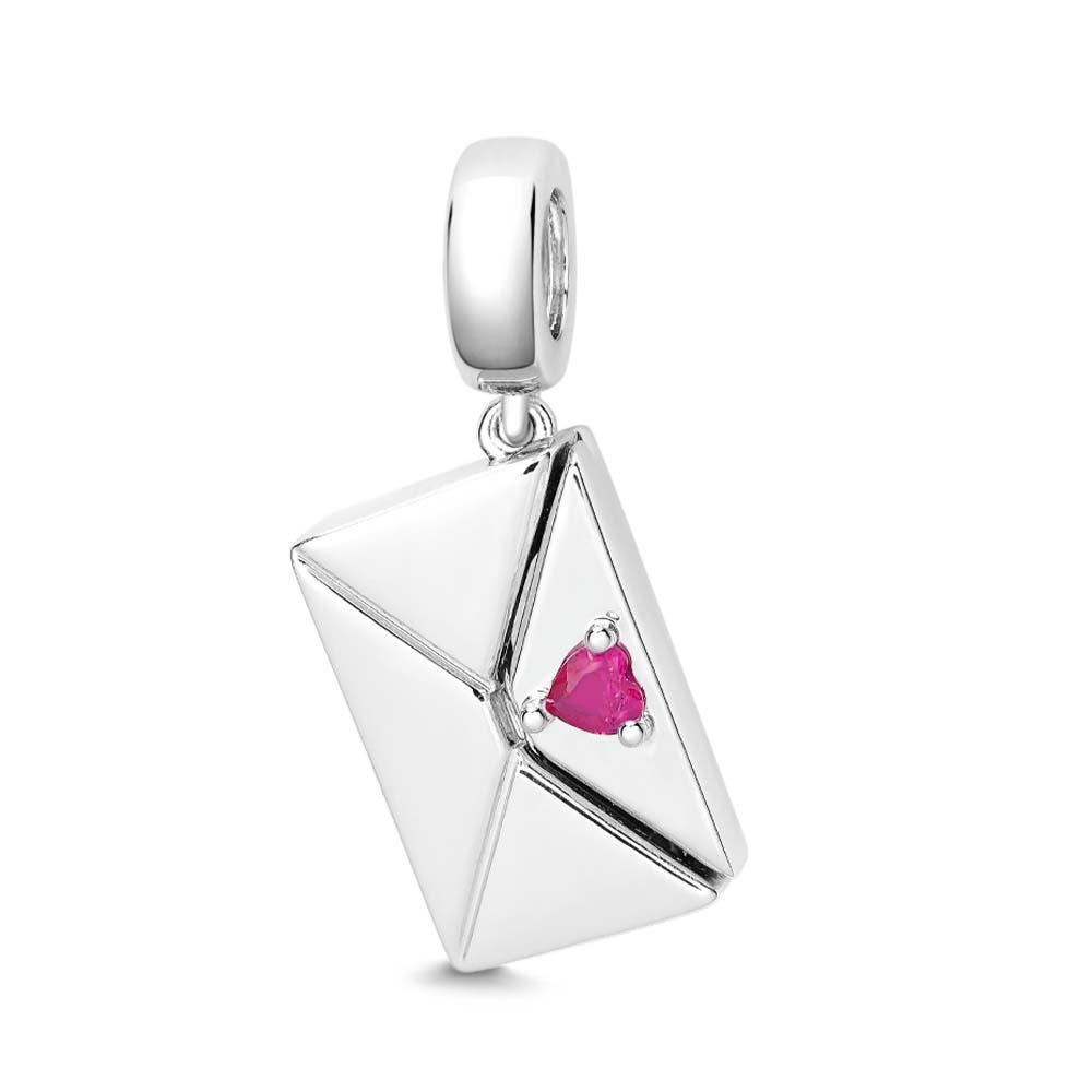 Engravable Openable Envelope Charm With Birthstone Creative Love Letter Pendant Jewellery For Her - soufeeluk