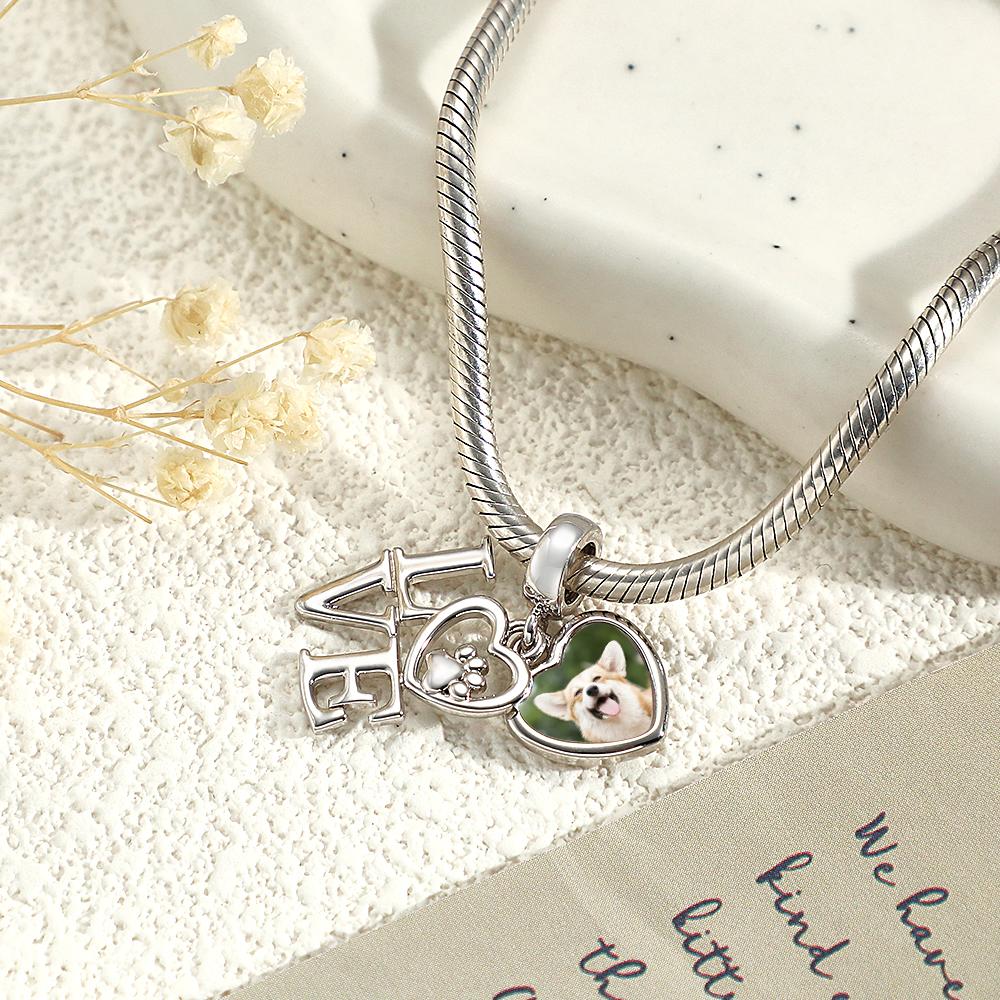 Custom Photo Charm Pet Lover Paw Double Pendant Gift - soufeeluk