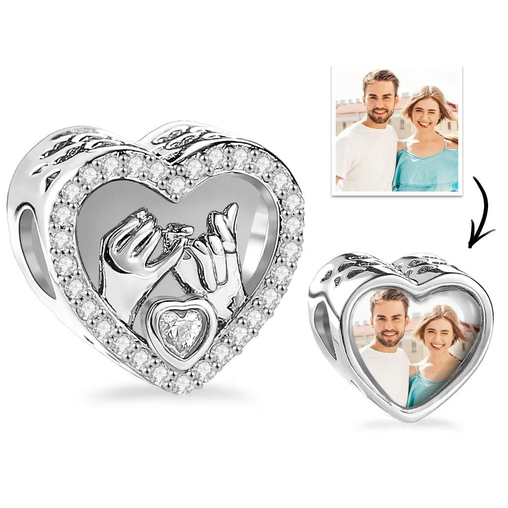 Custom Photo Charm Heart Love Hook Couple Gift