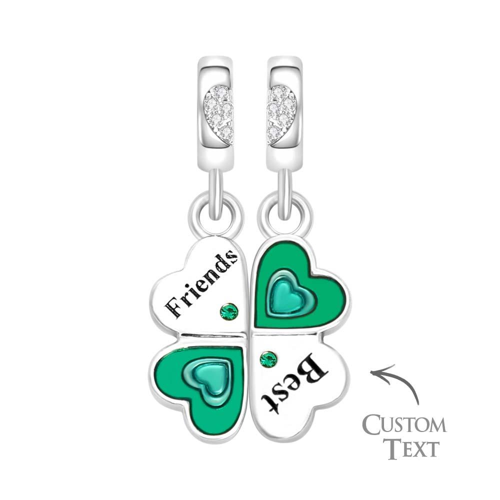 Custom Engraved Charm Four Leaf Clover Lucky Gift - soufeeluk