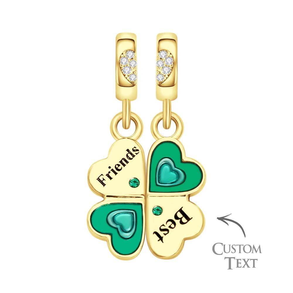 Custom Engraved Charm Four Leaf Clover Lucky Gift - soufeeluk