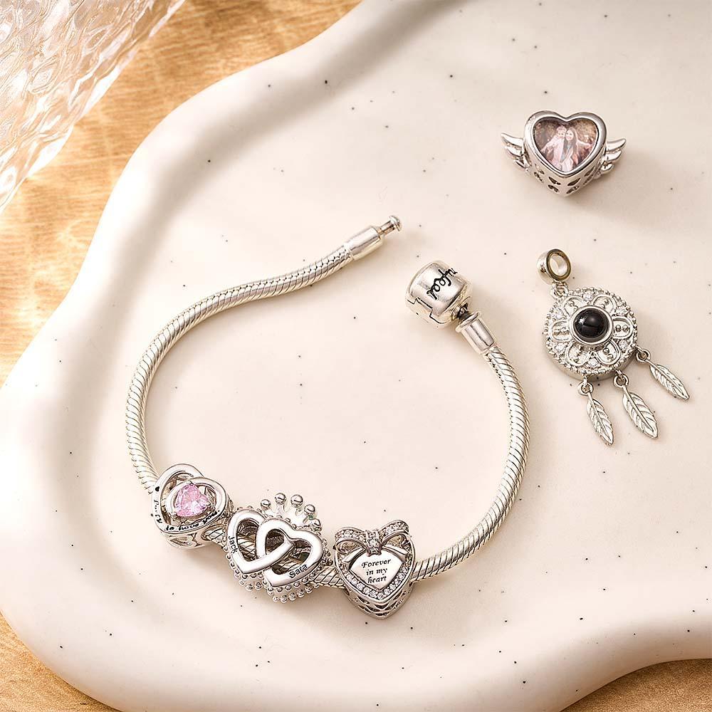 Custom Name Charm for Bracelets Mom Heart Beating Love Charms Gift for Mom Mother's Day Gifts - soufeeluk