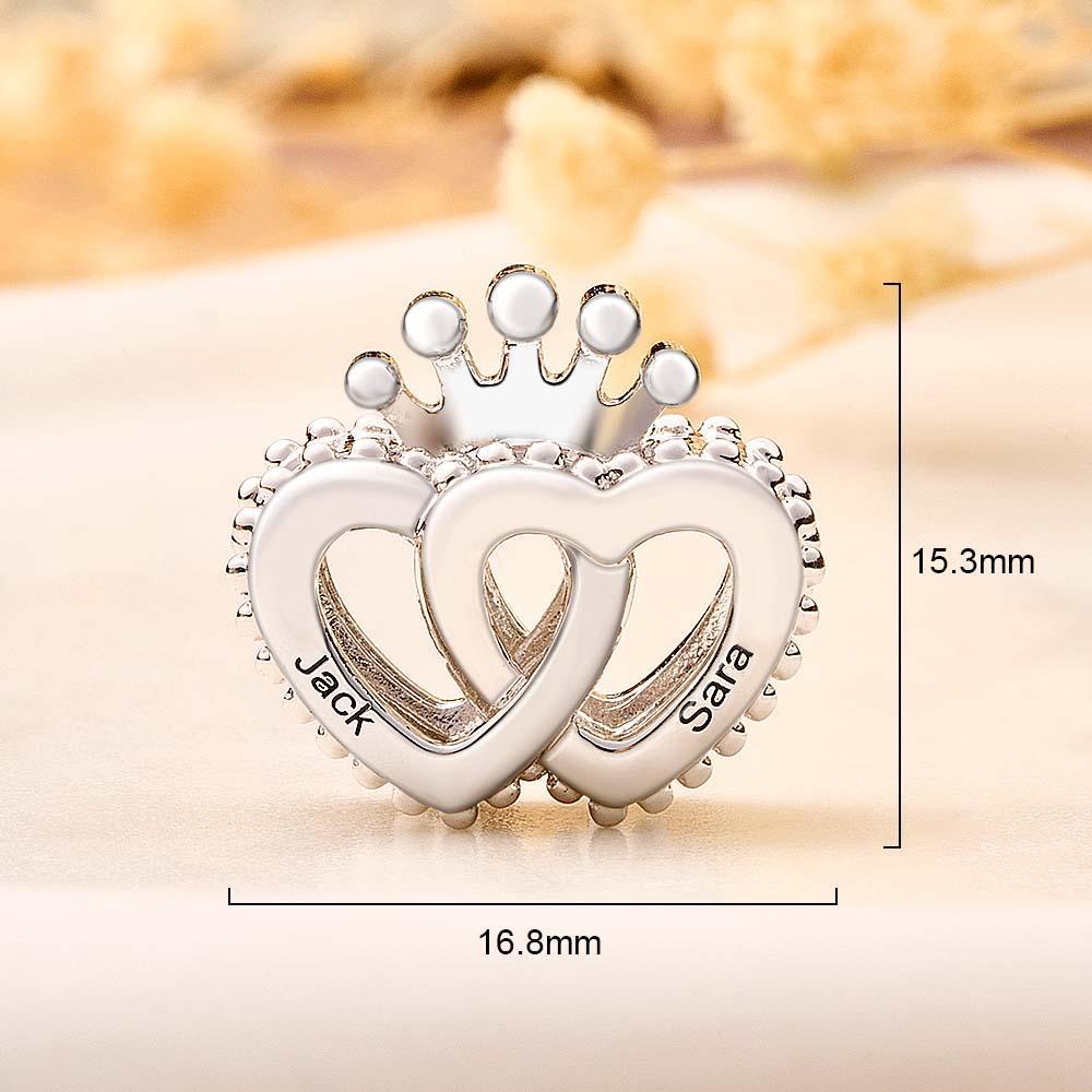Custom Name Charm for Bracelets Mom Heart Beating Love Charms Gift for Mom Mother's Day Gifts - soufeeluk
