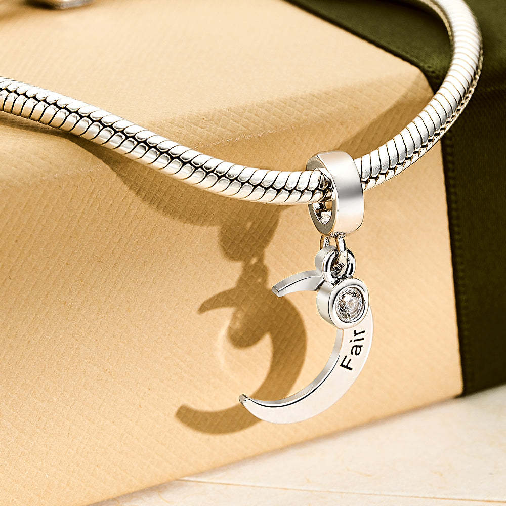 Custom Name Charm for Bracelets Moon Charms Gift for Mom Mother's Day Gifts - soufeeluk